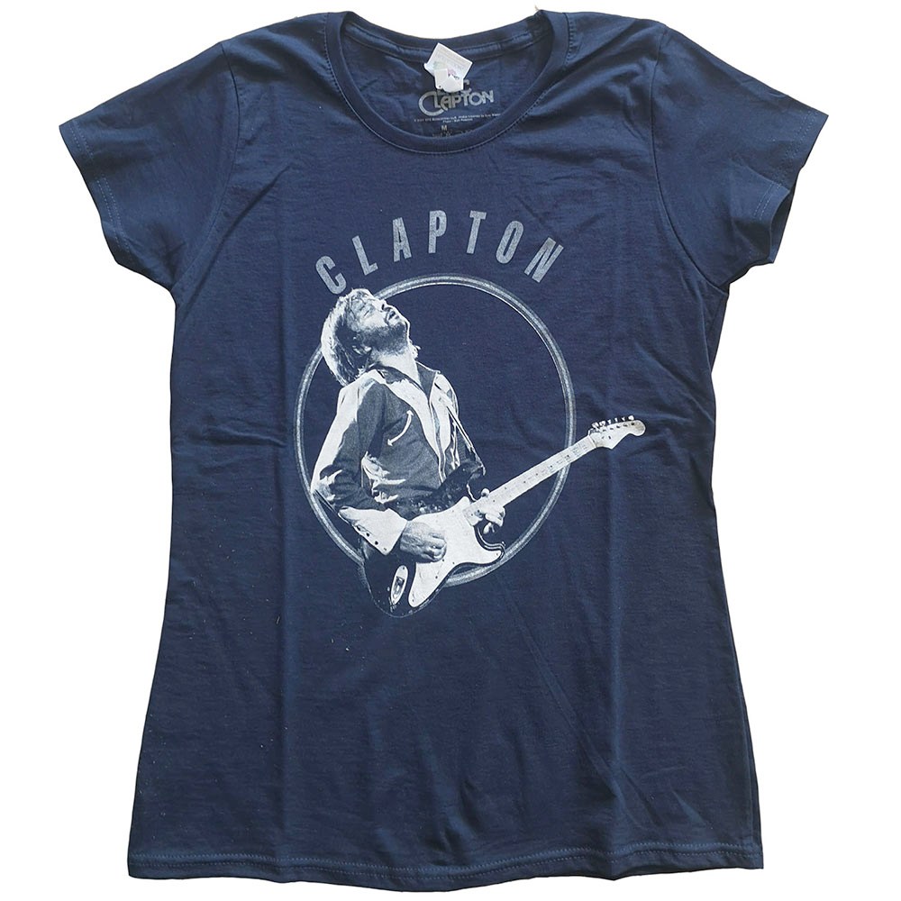 Eric Clapton - Vintage Photo Dames Tshirt - Blauw